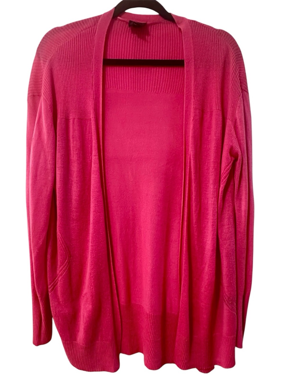 Worthington Bright Pink Open-Front Cardigan